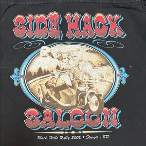 Side Hack Saloon Graphic Casual Button Down Shirt